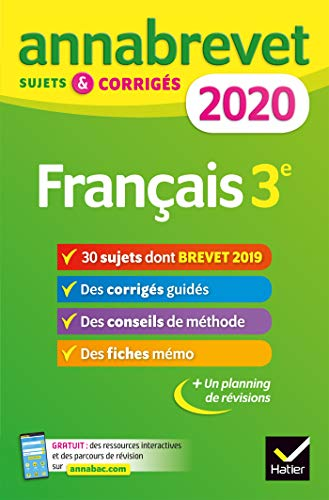 Français 3e Annabrevet Sujets et Corrigés 2020